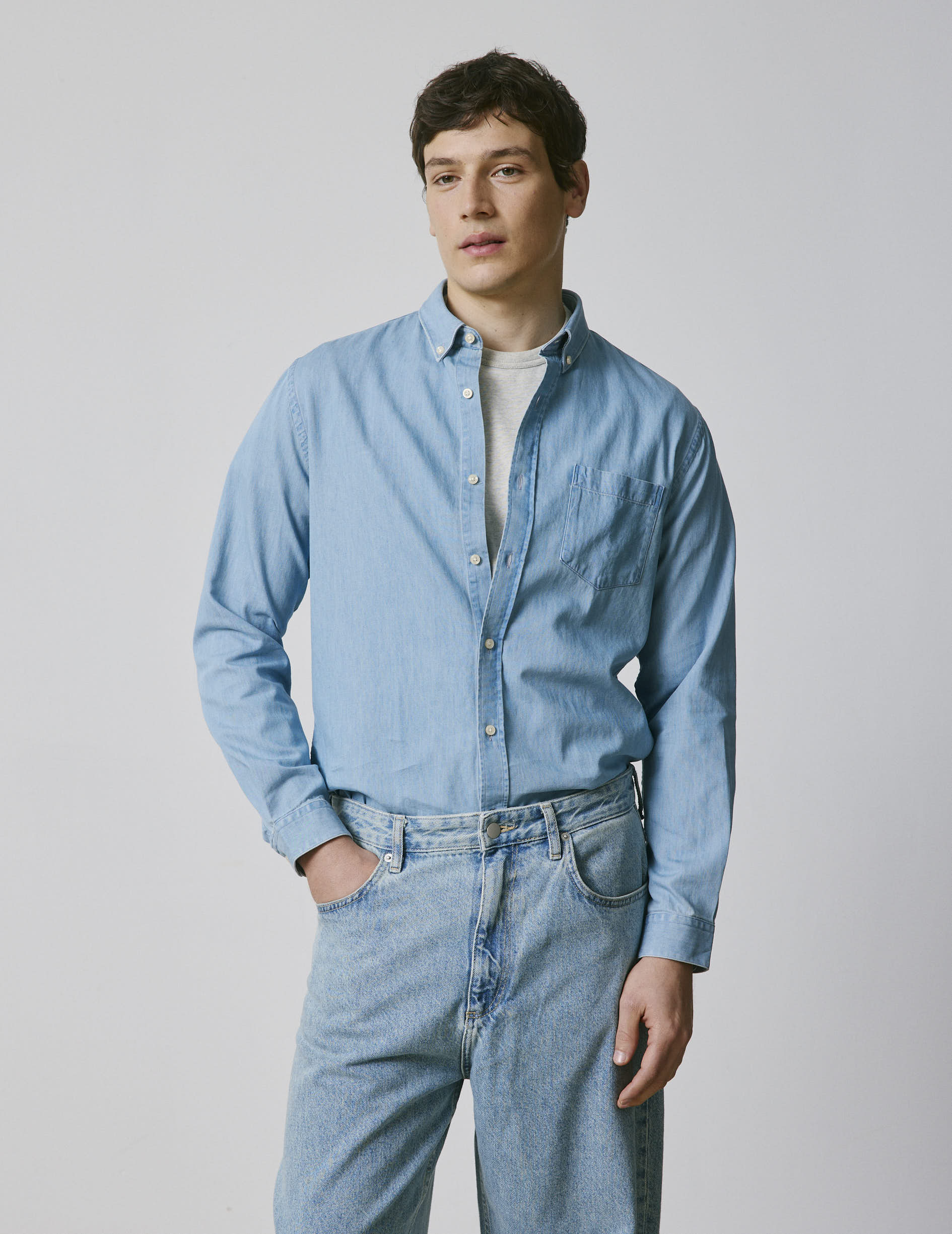 Gabriel blue denim shirt - Denim - American Collar