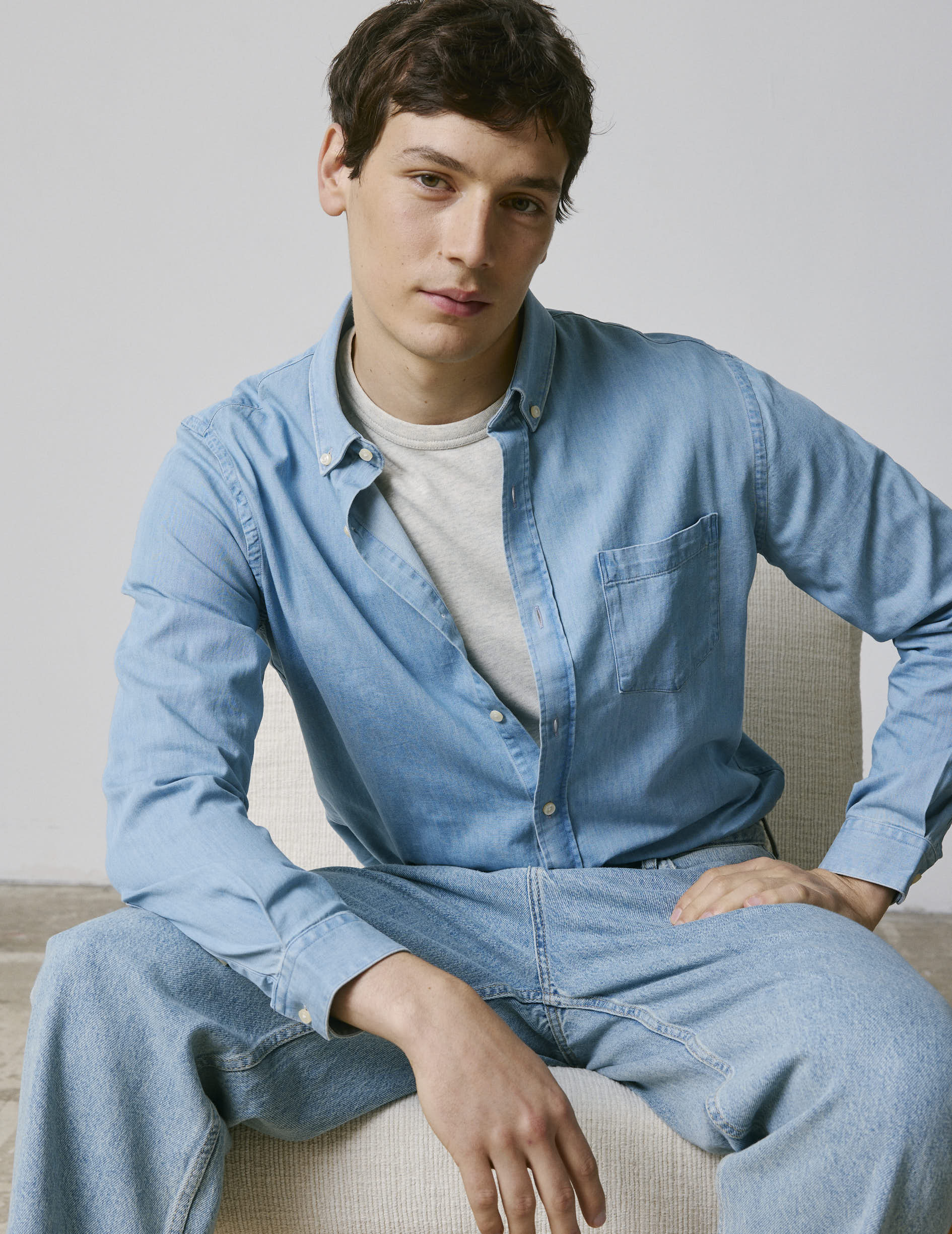 Gabriel blue denim shirt - Denim - American Collar