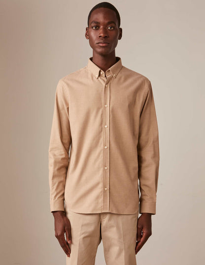 Beige cotton cashmere Gaspard shirt