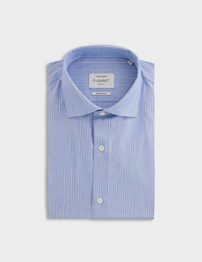 Fitted blue striped shirt