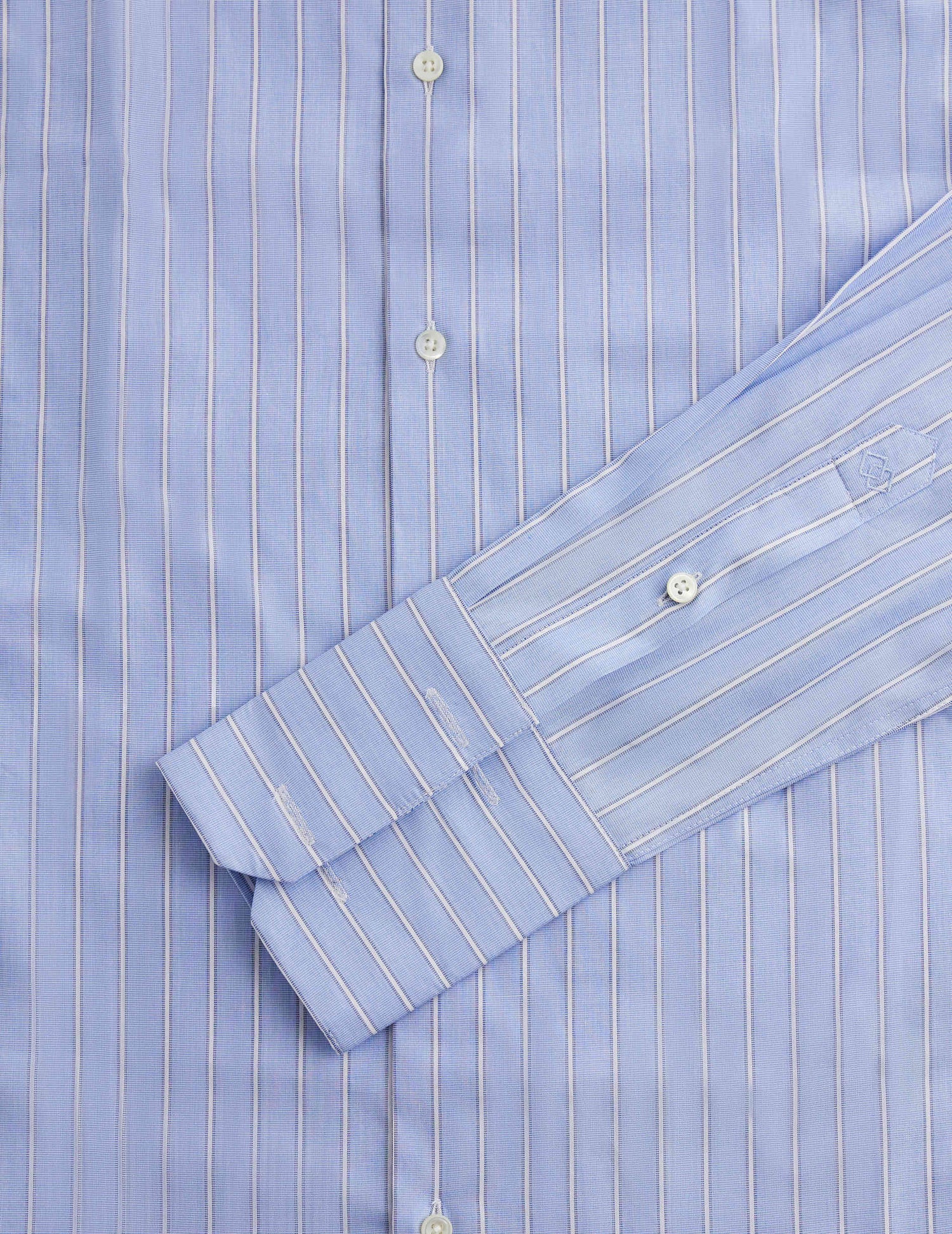 Fitted blue striped shirt - Poplin - Italian Collar - French Cuffs#2