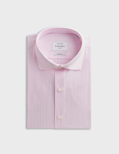 Fitted pink striped shirt