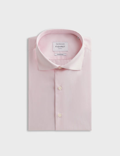 Semi-fitted pink striped shirt