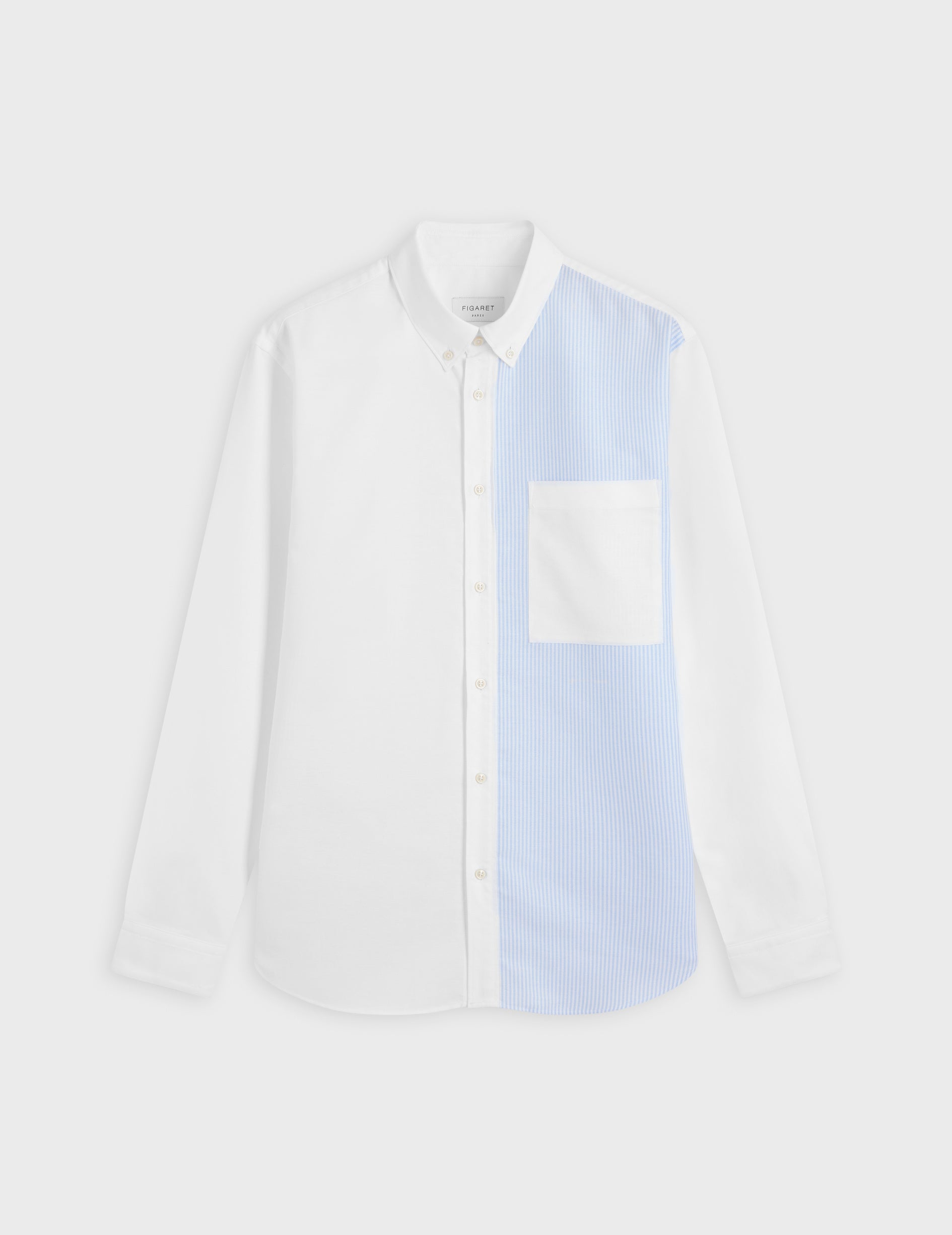 Fun shirt william blanche rayée bleue