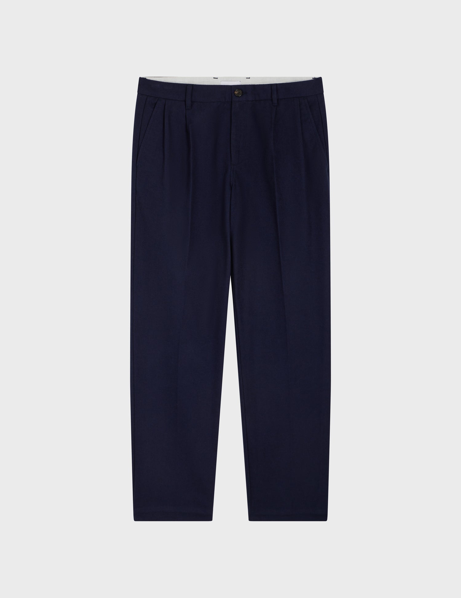Navy cotton flannel Driss chinos