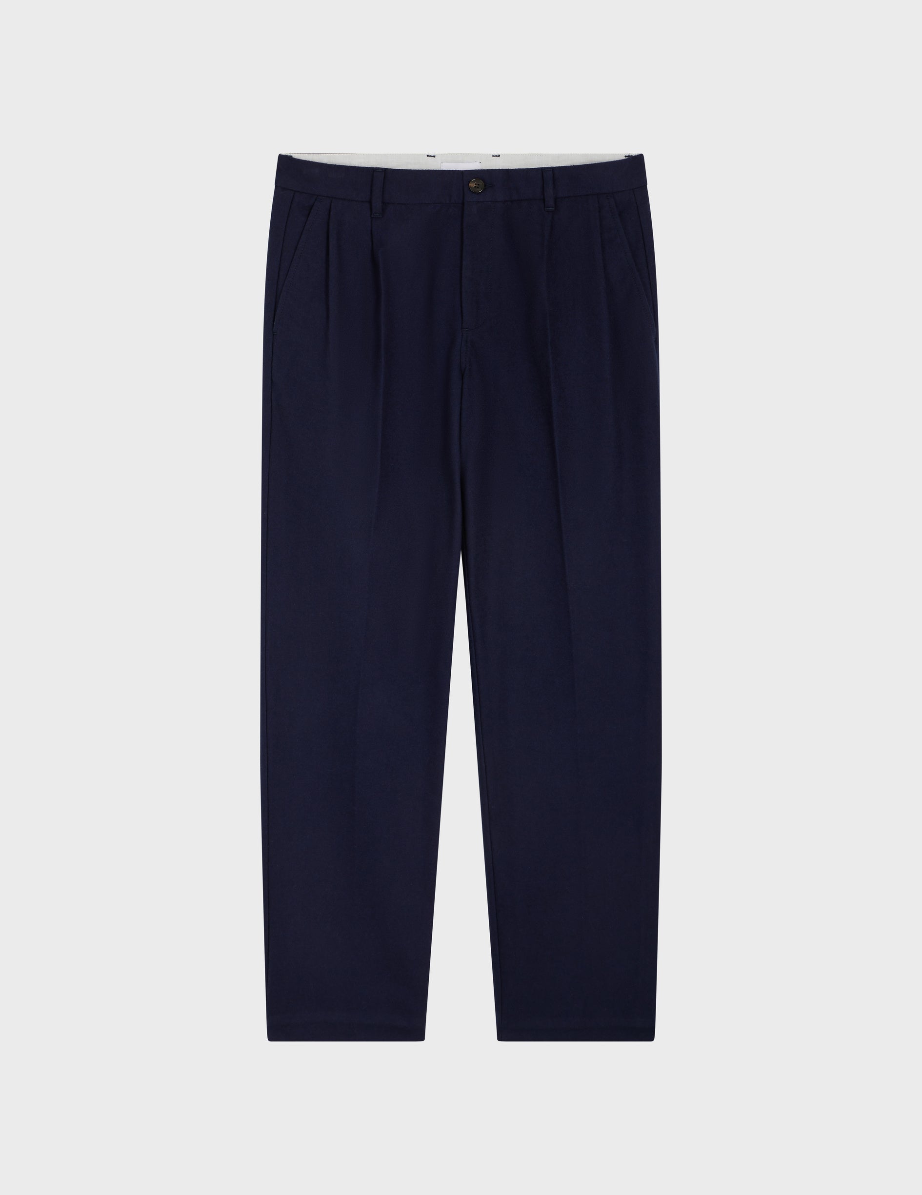 Navy cotton flannel Driss chinos