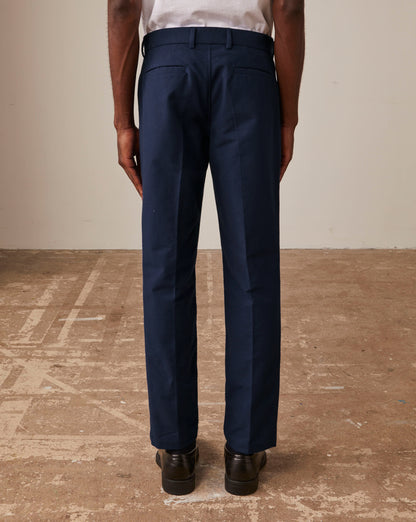 Navy cotton flannel Driss chinos