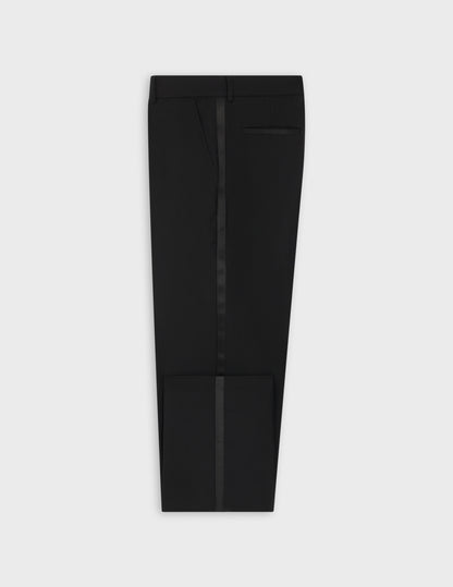 Pantalon de smoking Germain en laine noir