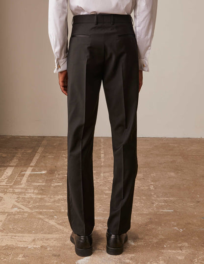 Pantalon de smoking Germain en laine noir