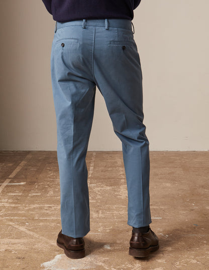 Chino maxence en twill de coton bleu