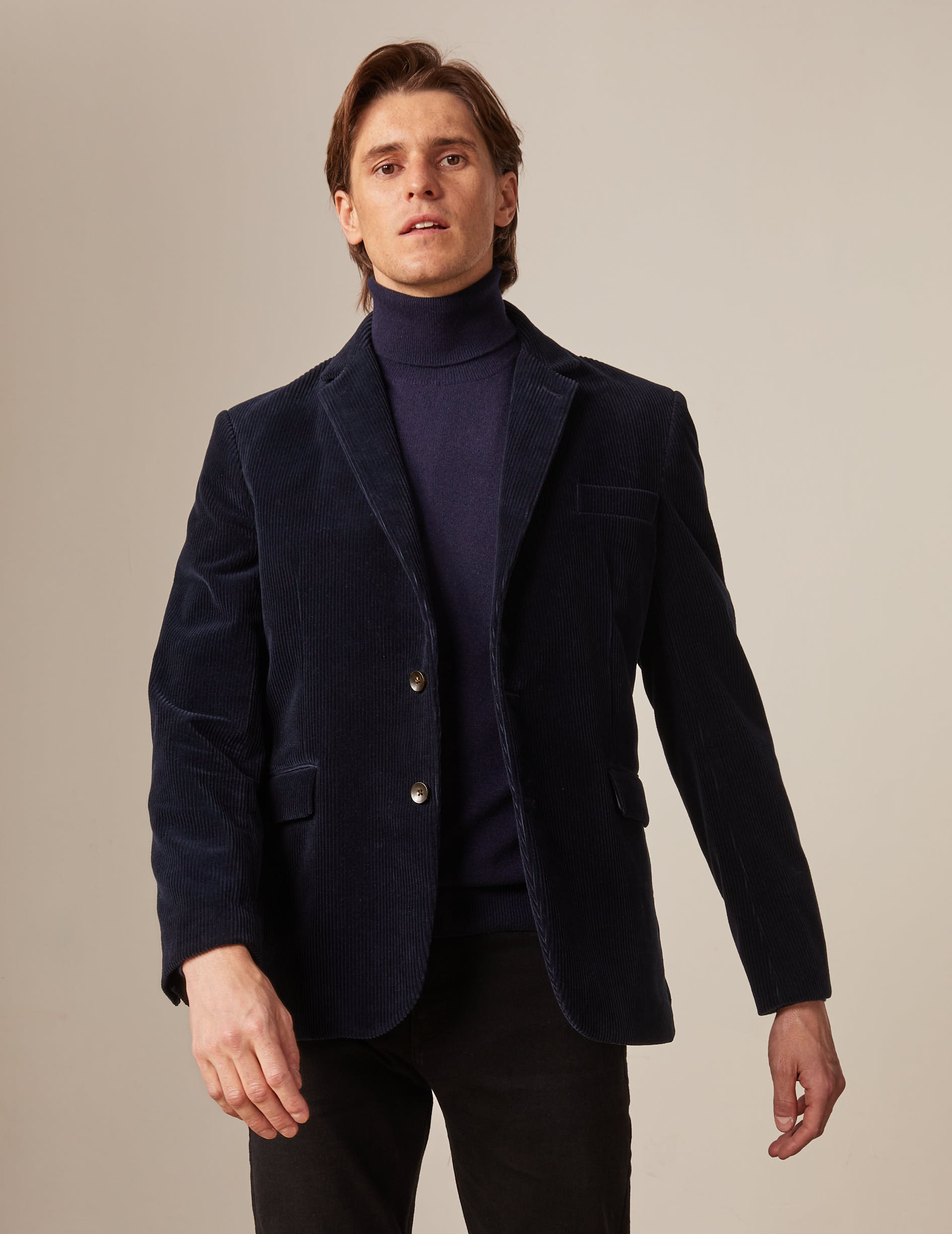 Navy velvet Gabin blazer