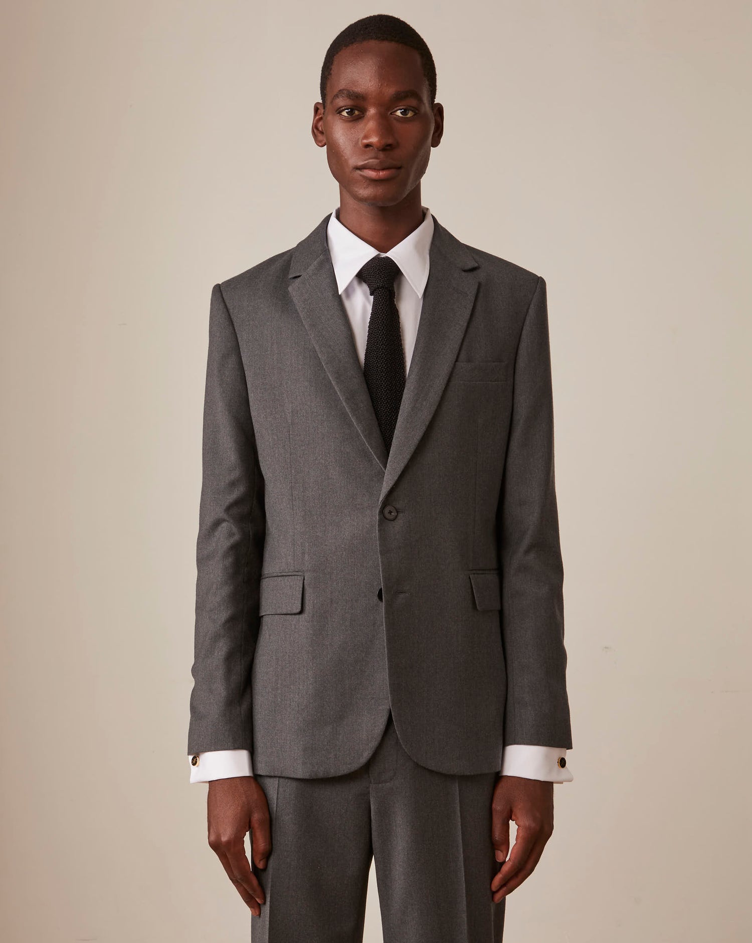 Grey wool twill Gordon suit jacket 