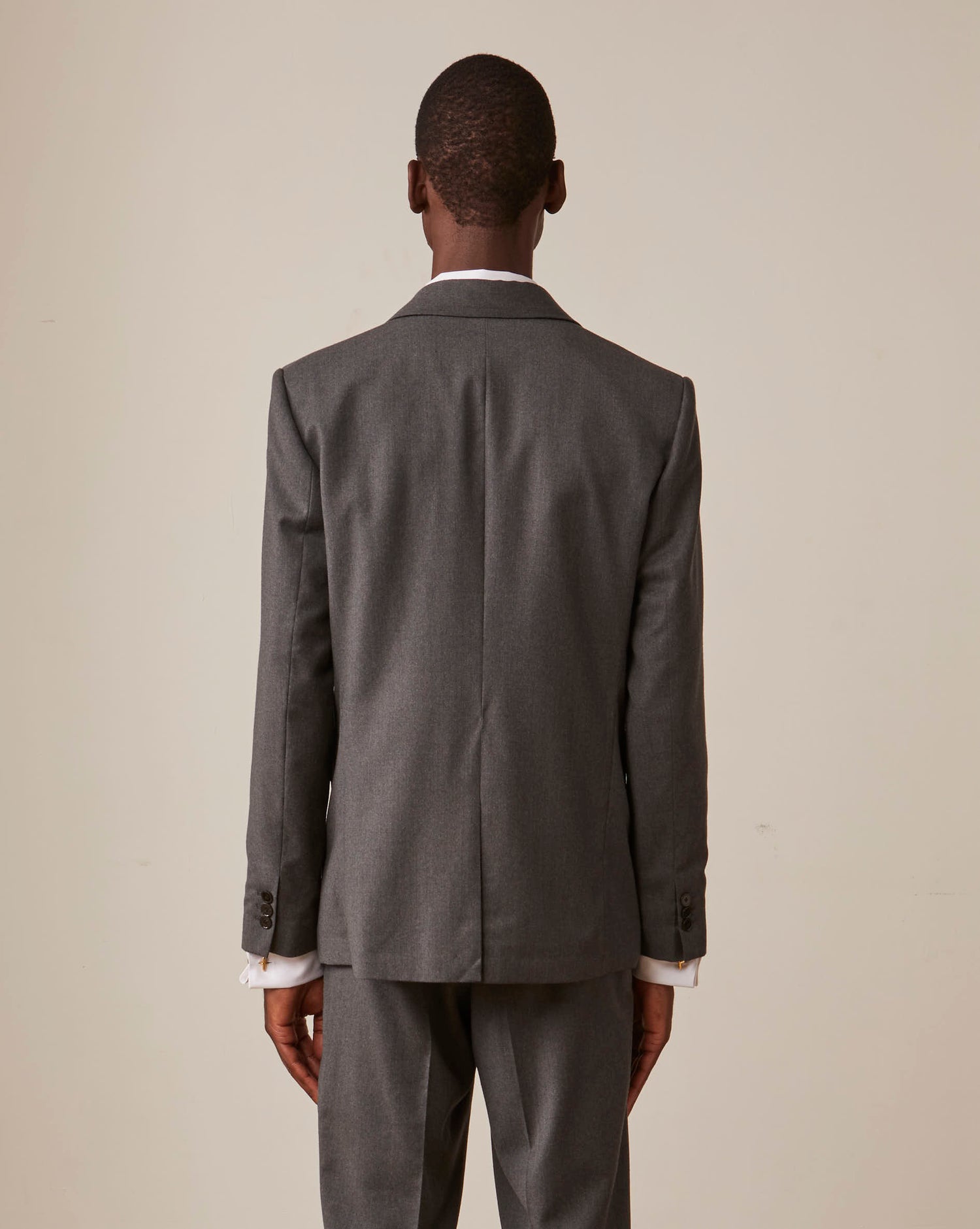 Grey wool twill Gordon suit jacket 