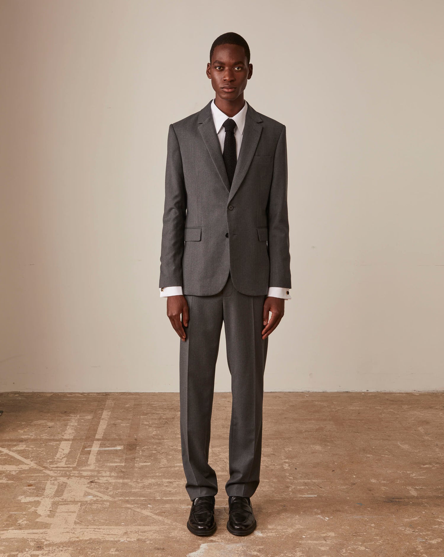 Grey wool twill Gordon suit jacket 