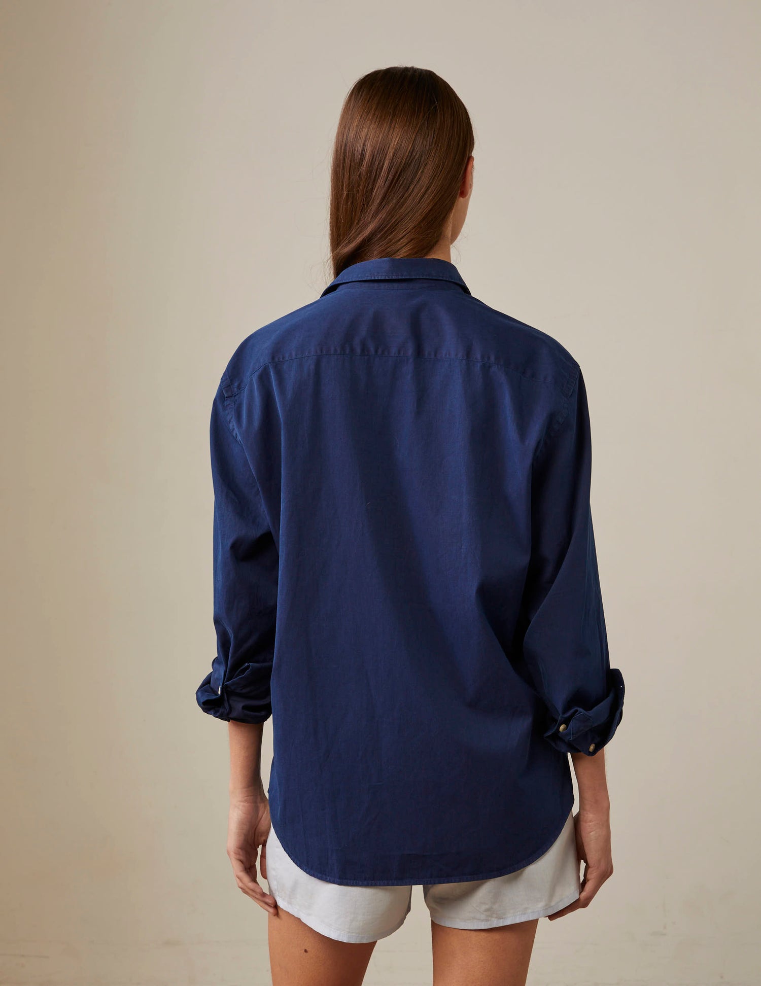 Denim "Je t'aime" shirt with red embroidery - Denim - Figaret Collar#6