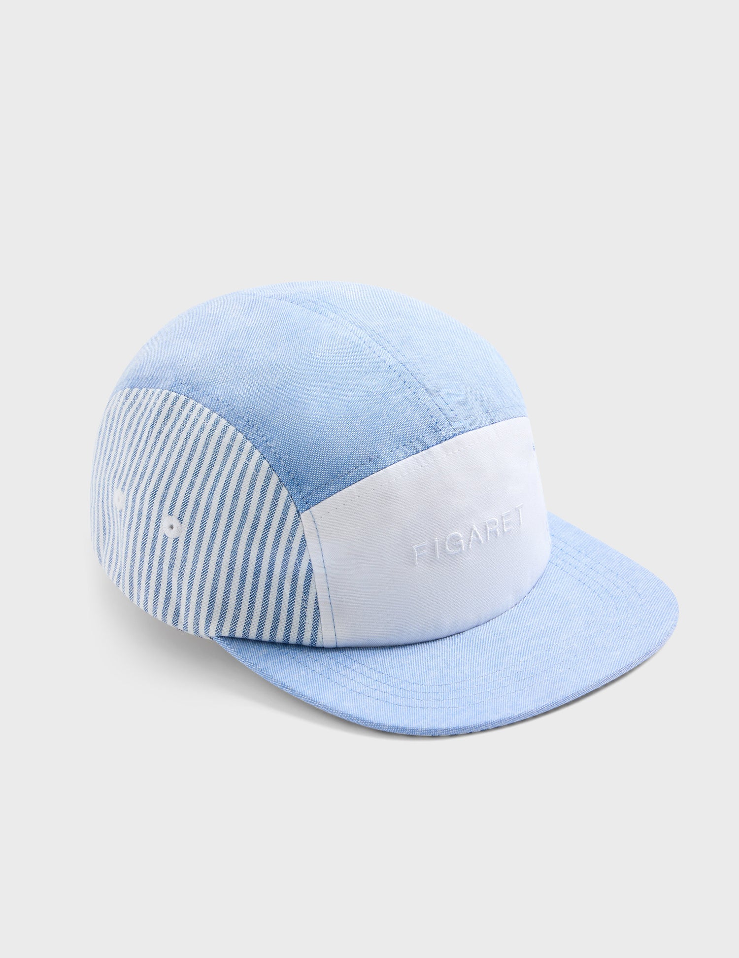 Striped blue and white funcap