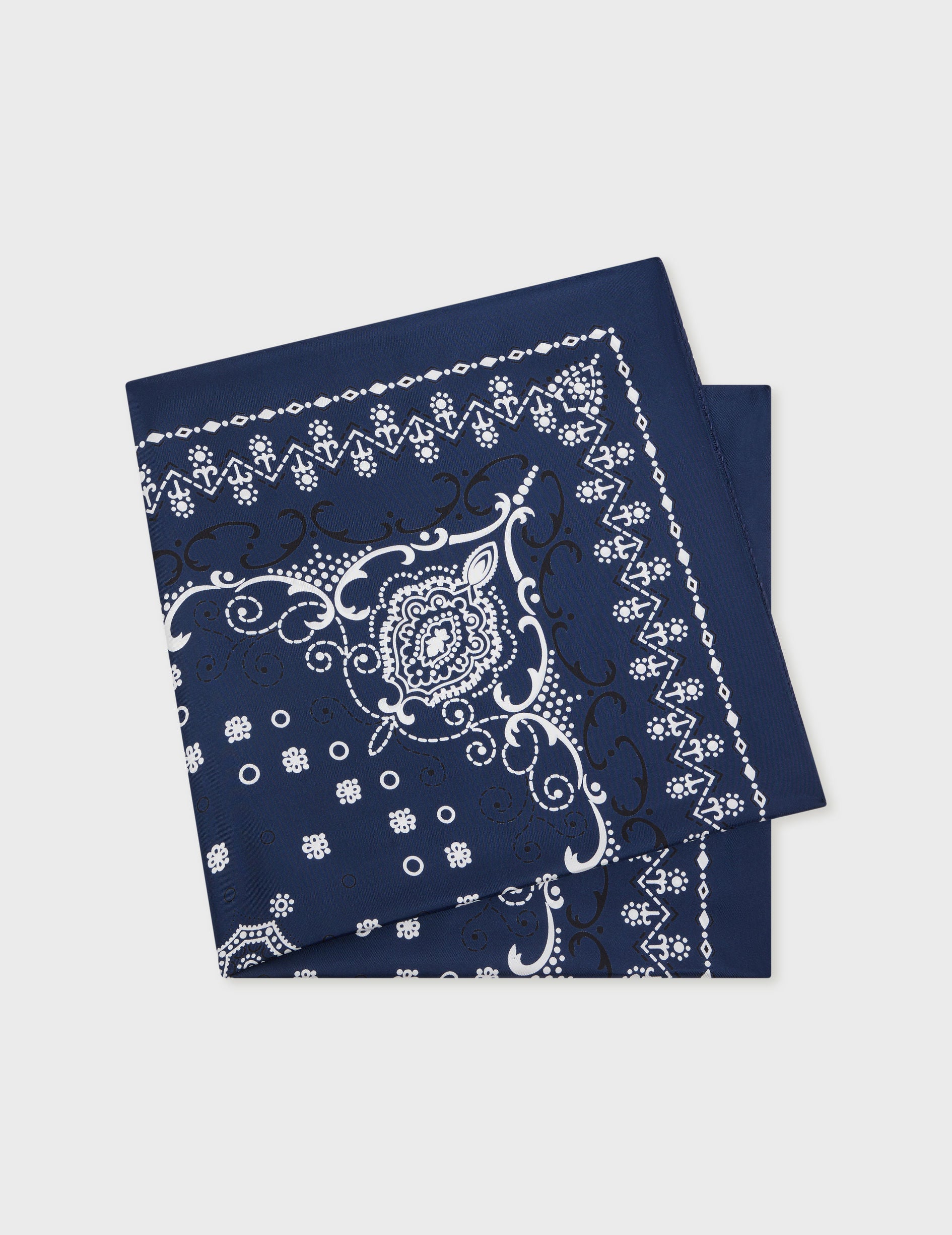 Navy silk twill bandana -