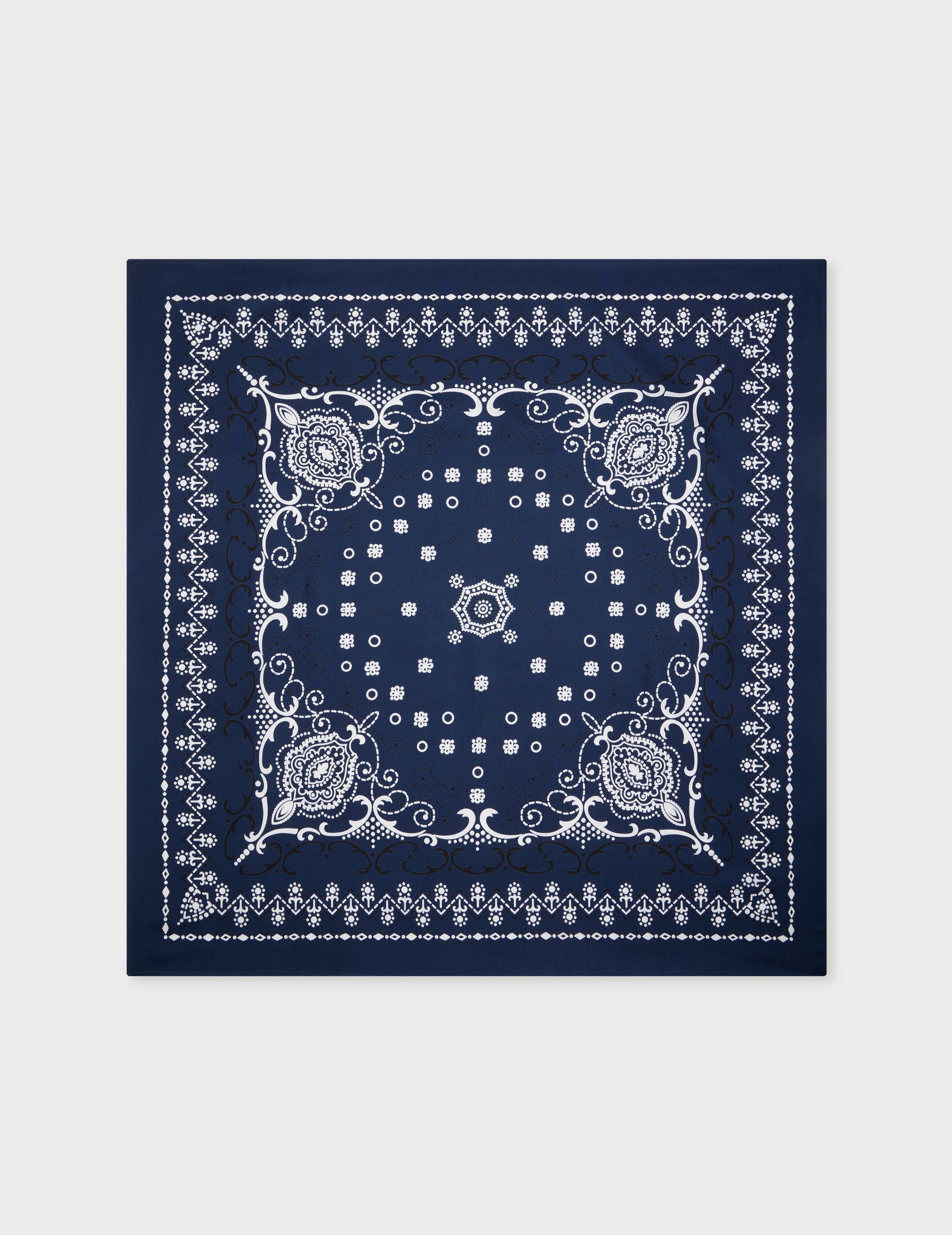 Navy silk twill bandana -