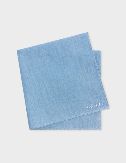 Blue denim pocket square