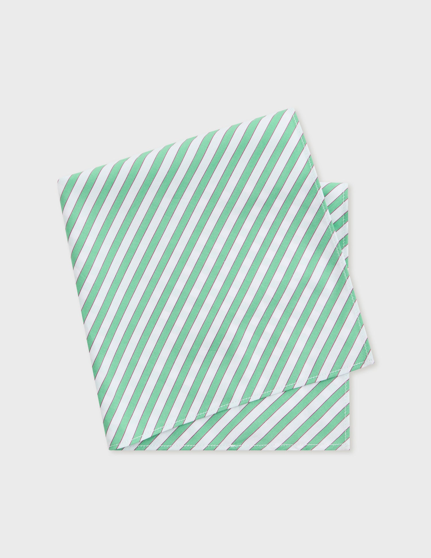 Striped green poplin clutch