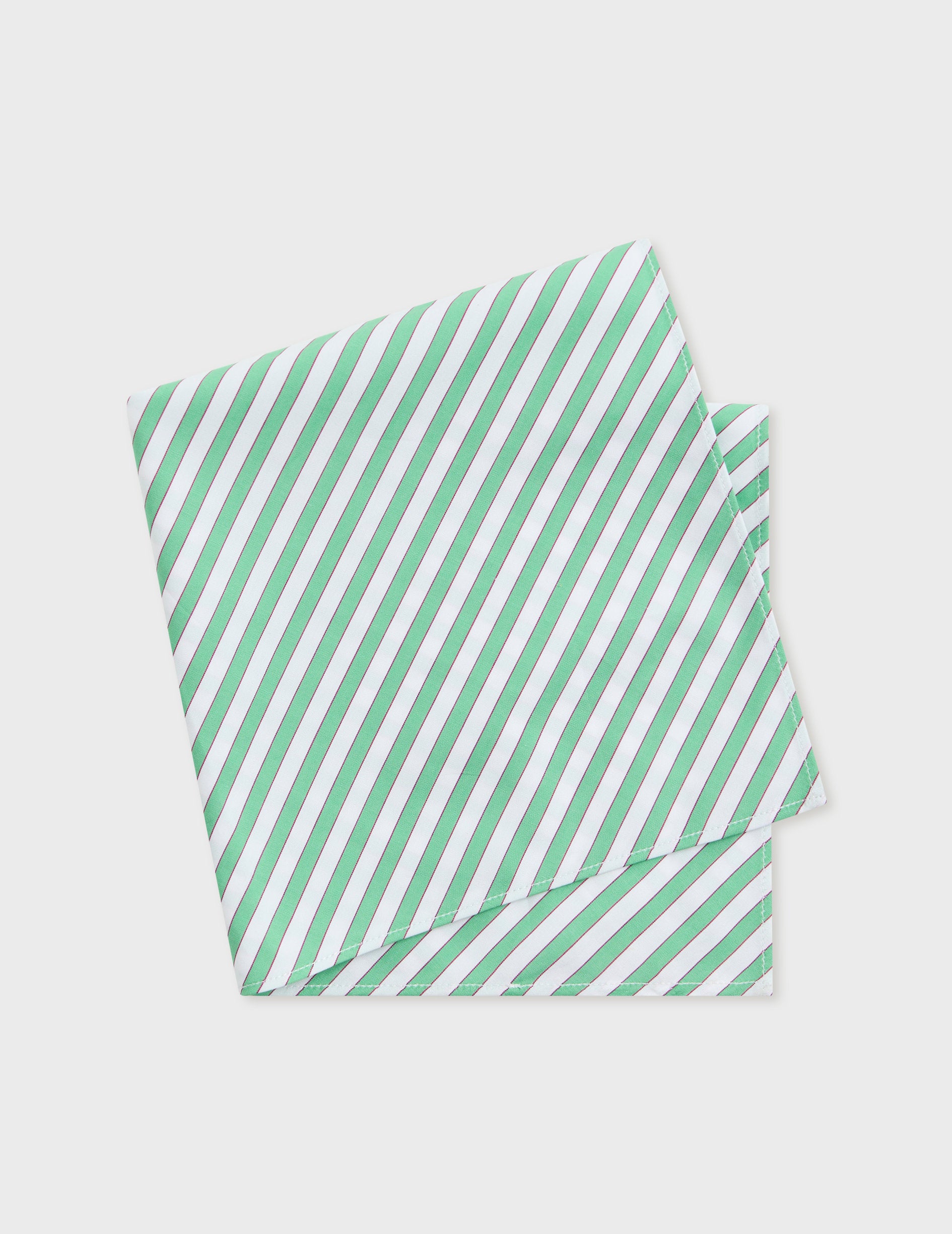 Striped green poplin clutch