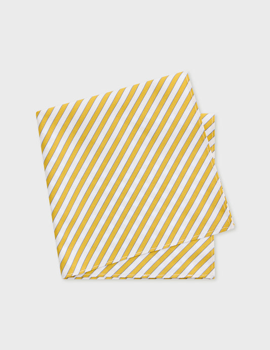Striped yellow poplin pocket square