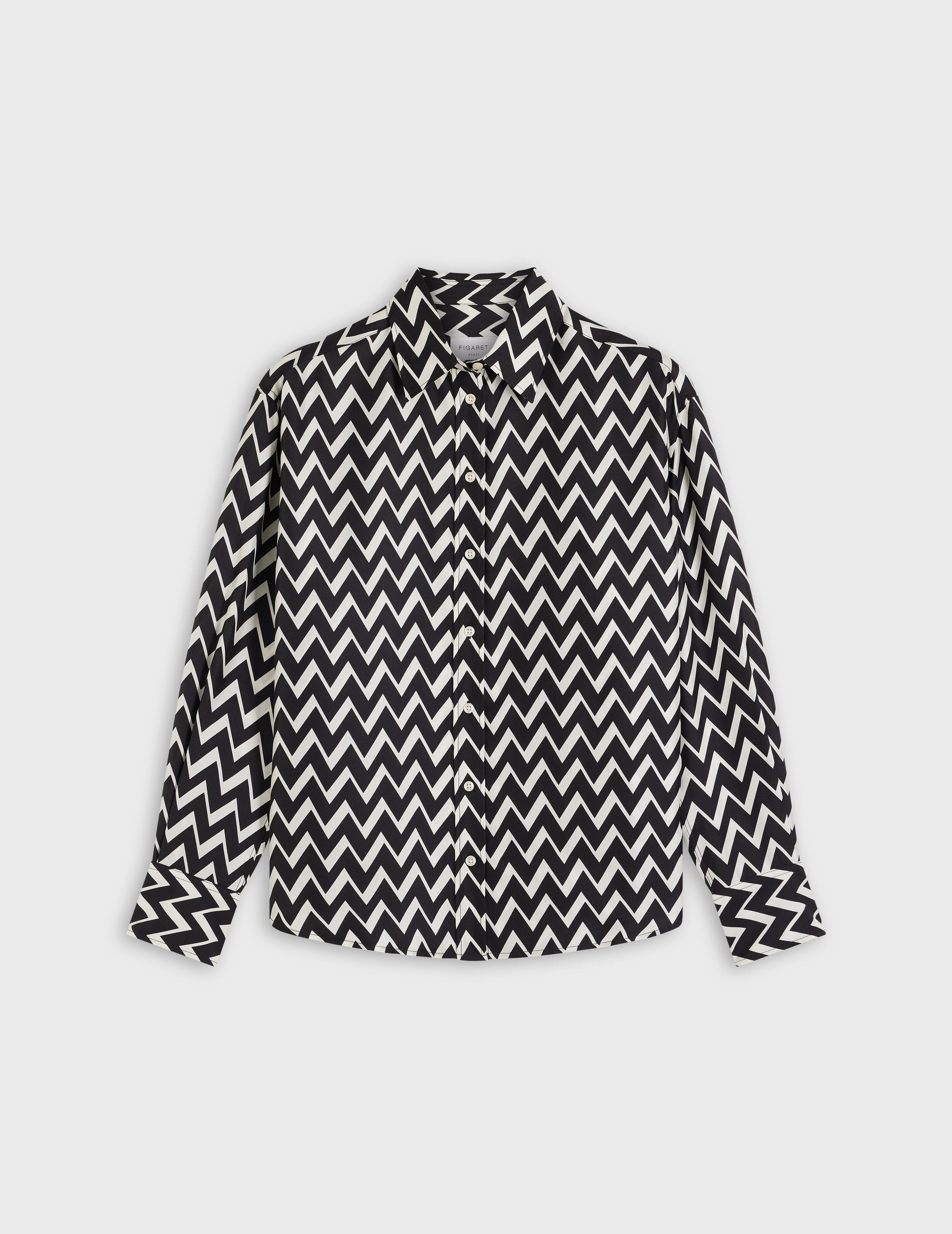 Printed black Ambre shirt - Silk - Shirt Collar