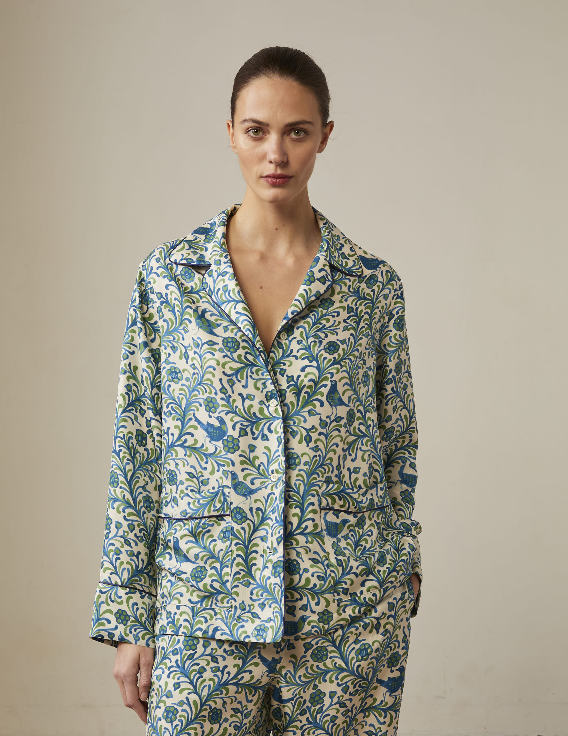 Arcos silk shirt - Pyjamas Collar