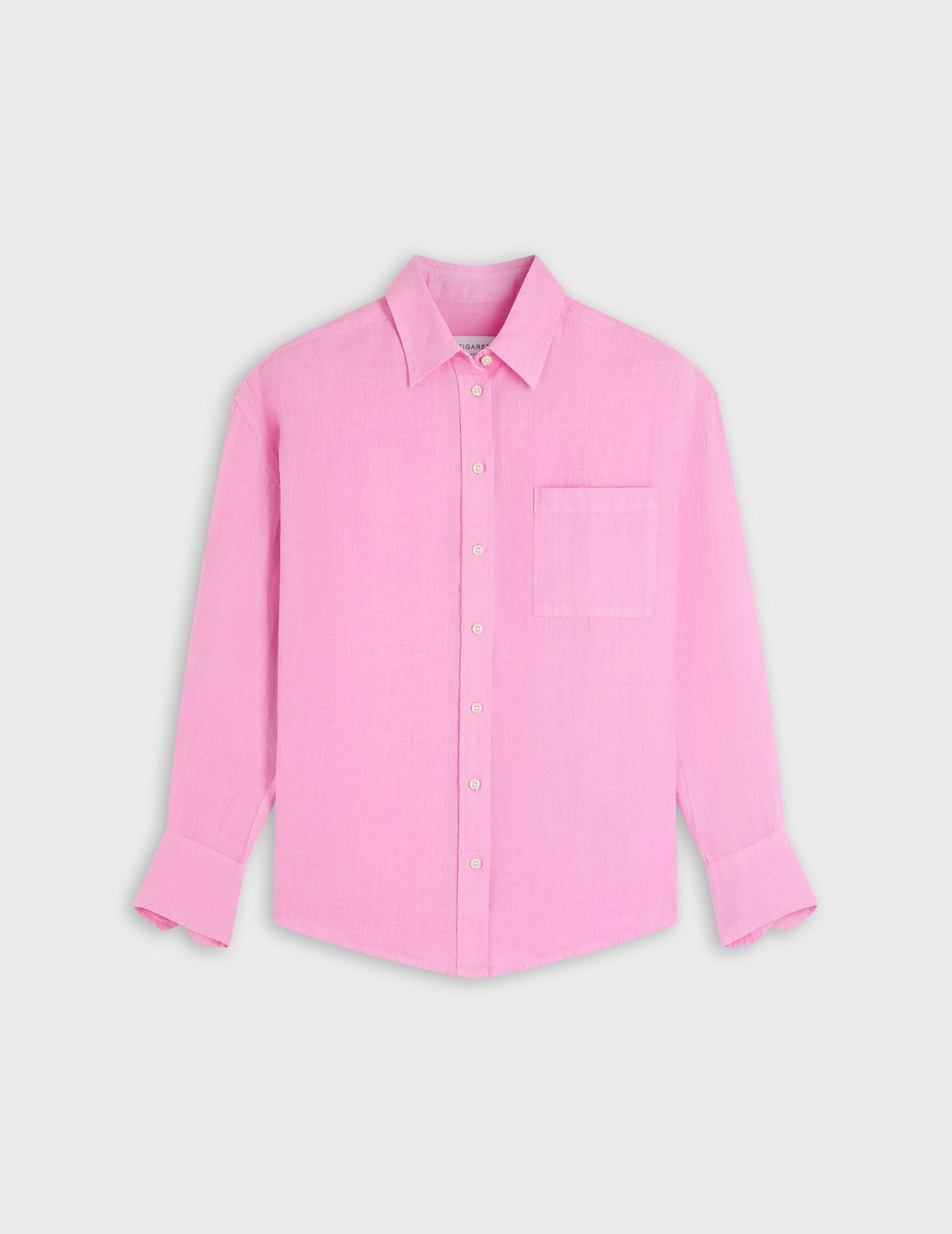 Charlotte shirt in pink linen - Linen - Shirt Collar#4