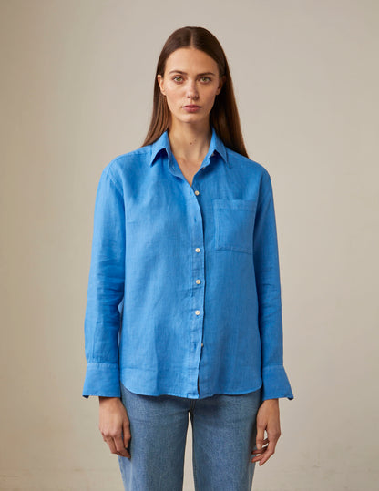 Charlotte blue linen shirt