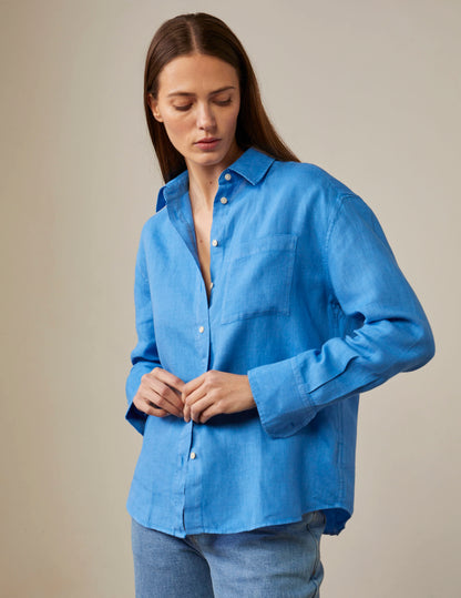 Charlotte blue linen shirt