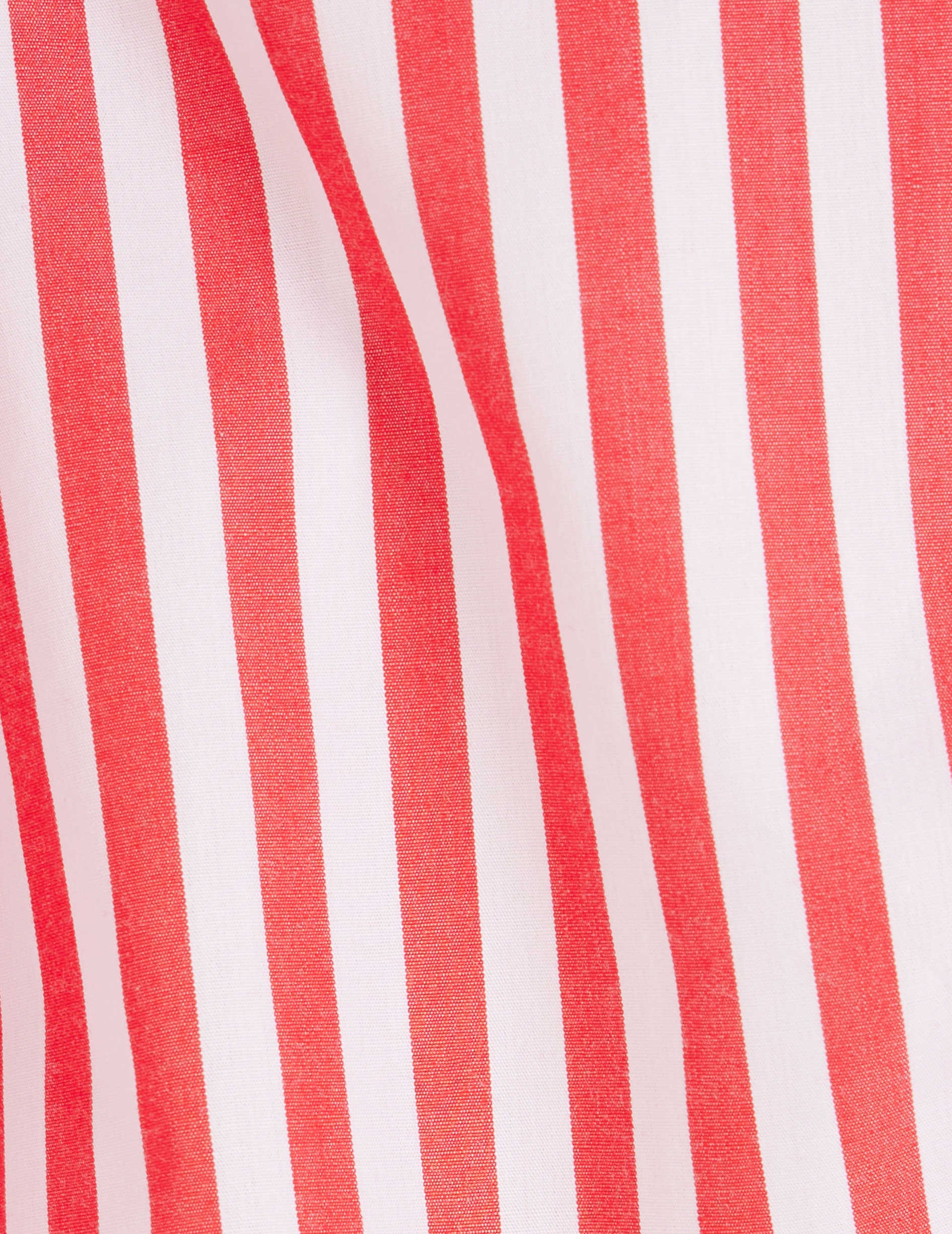 Oversized red striped Delina shirt - Poplin - Shirt Collar