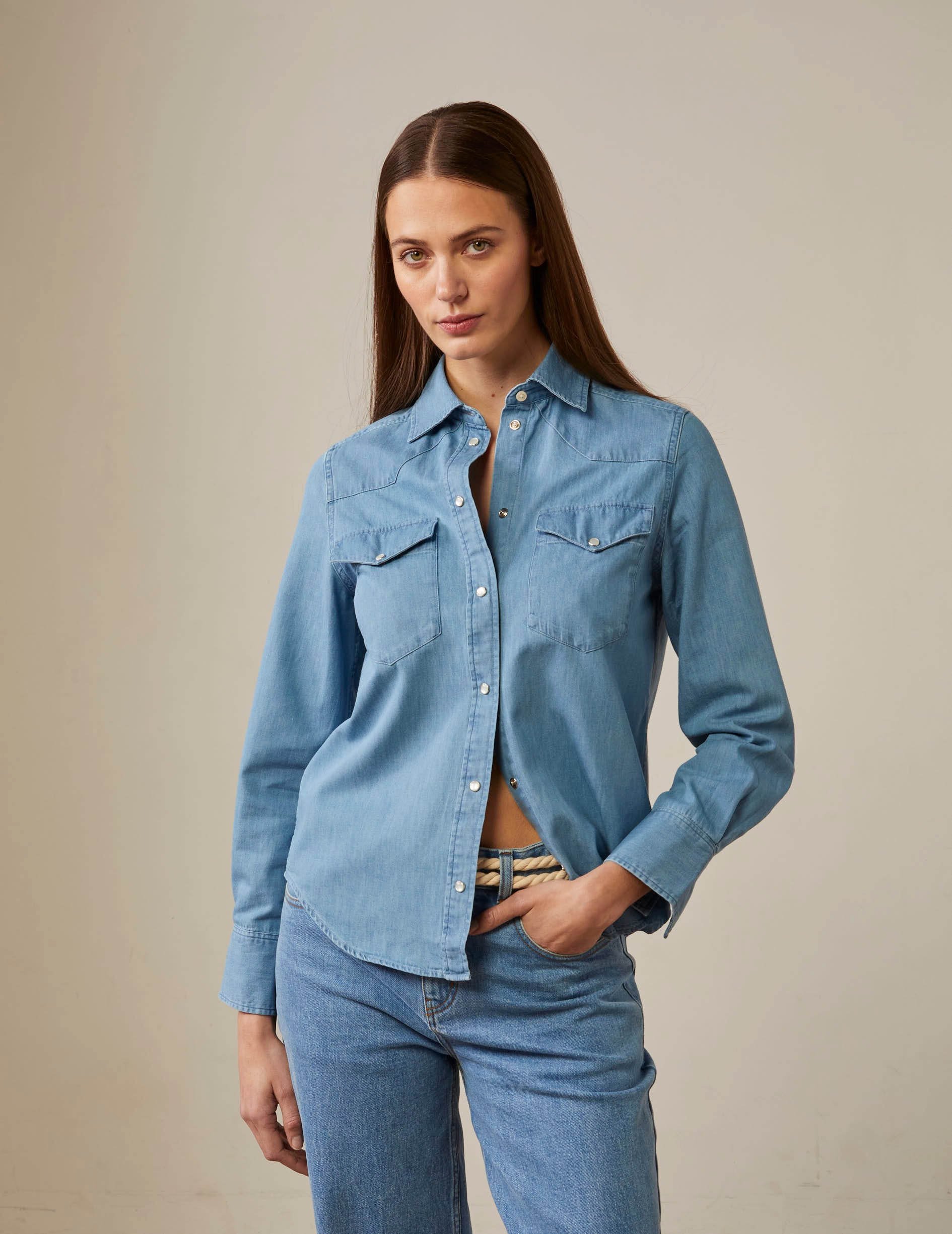 Gisèle shirt in light blue denim - Denim