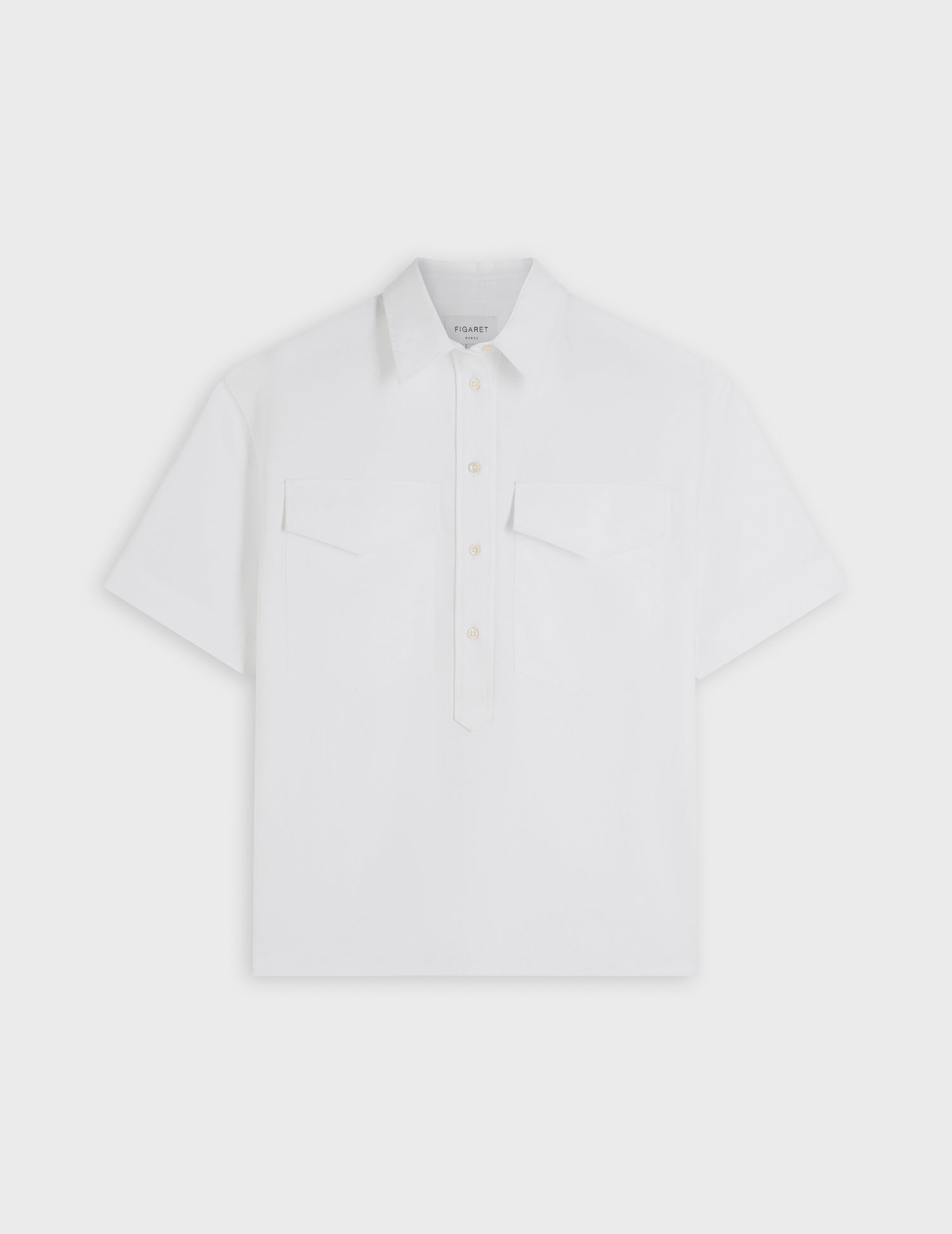Short sleeve white Hillary shirt - Oxford - Shirt Collar#3