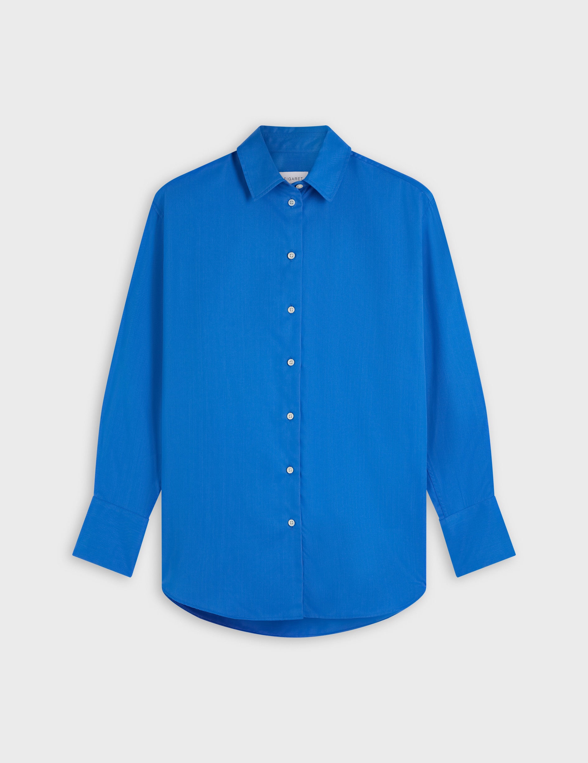 Oversized blue Mathilde shirt - Twill - Shirt Collar