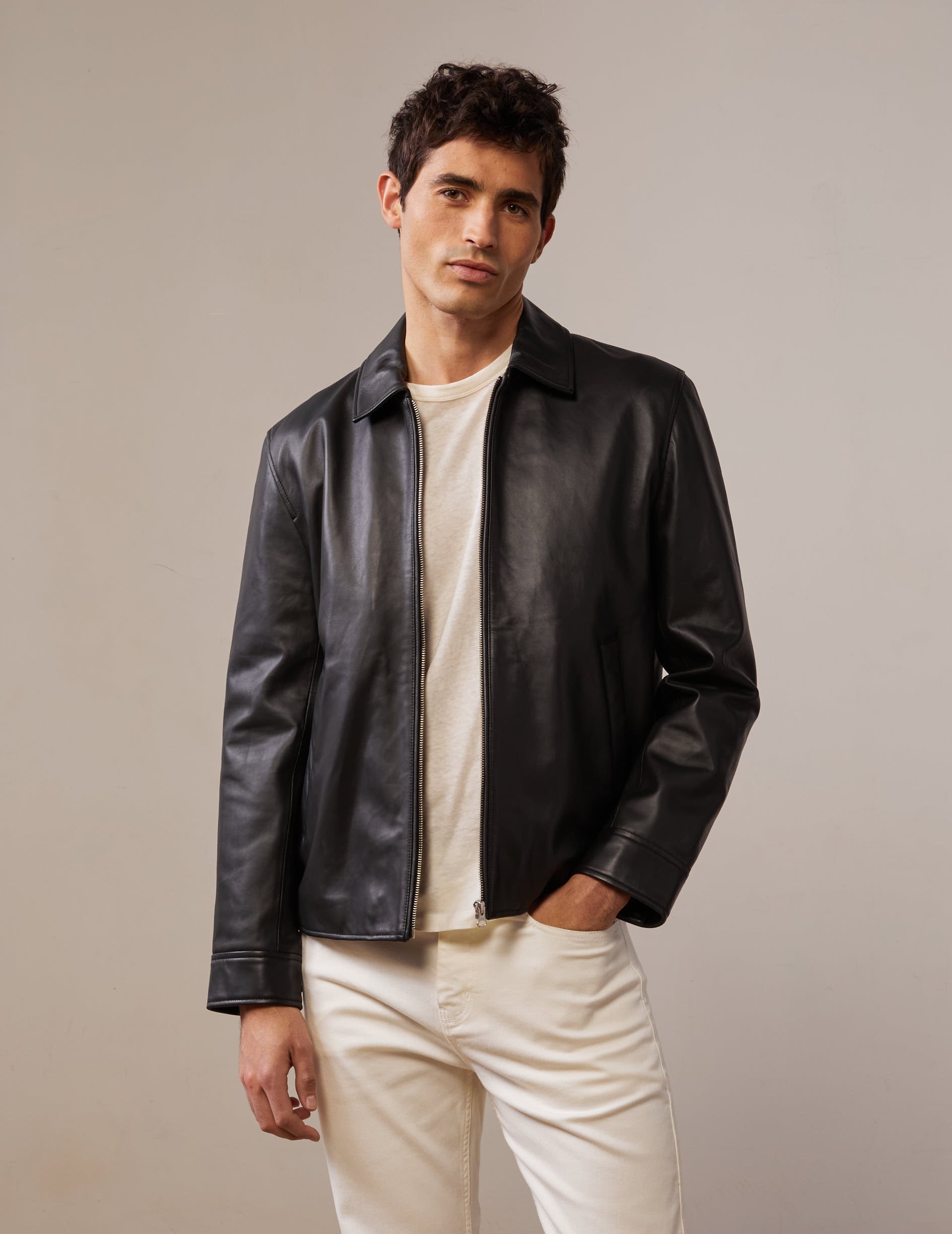 Black leather Hunter jacket