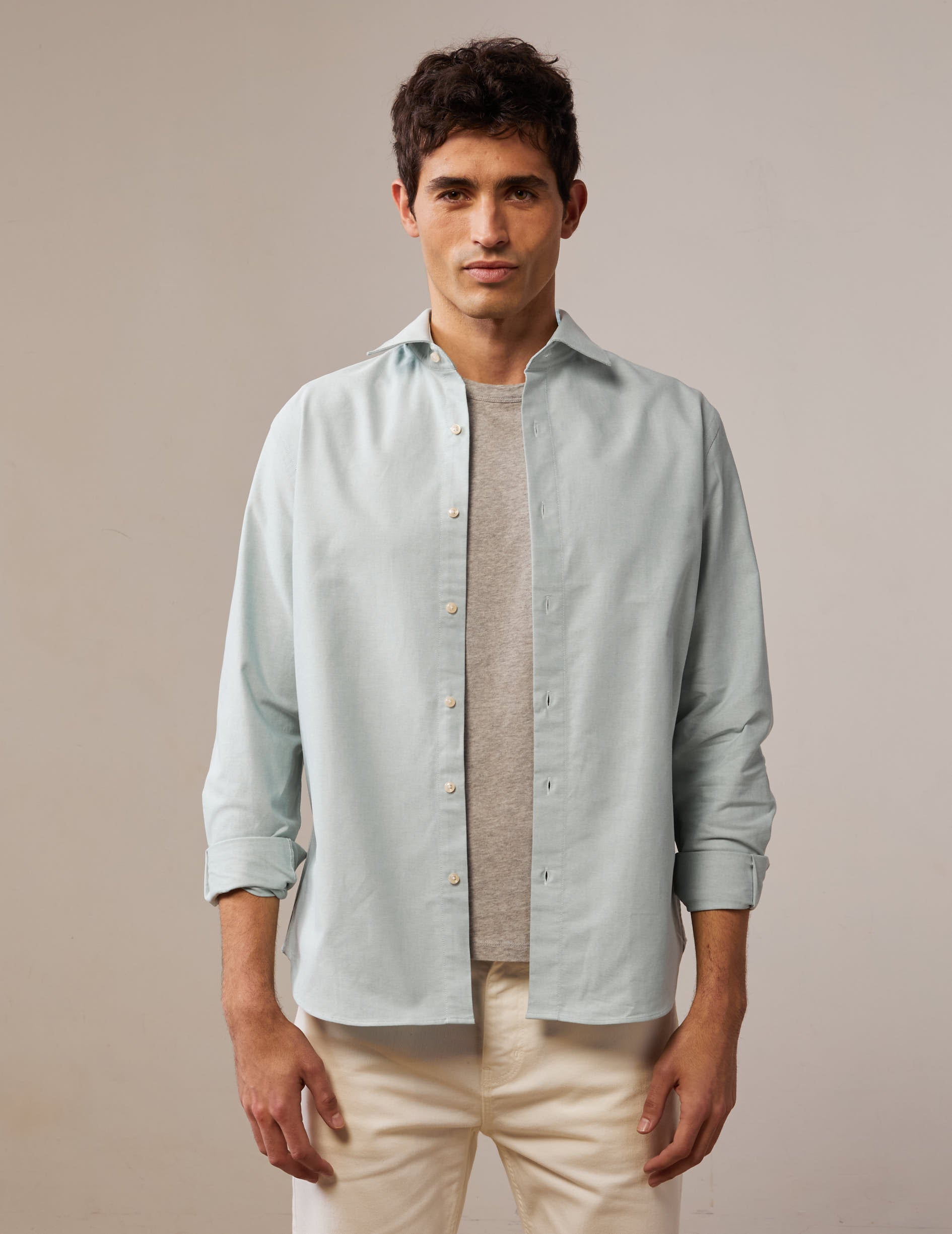 Light green Auguste shirt - Oxford - French Collar