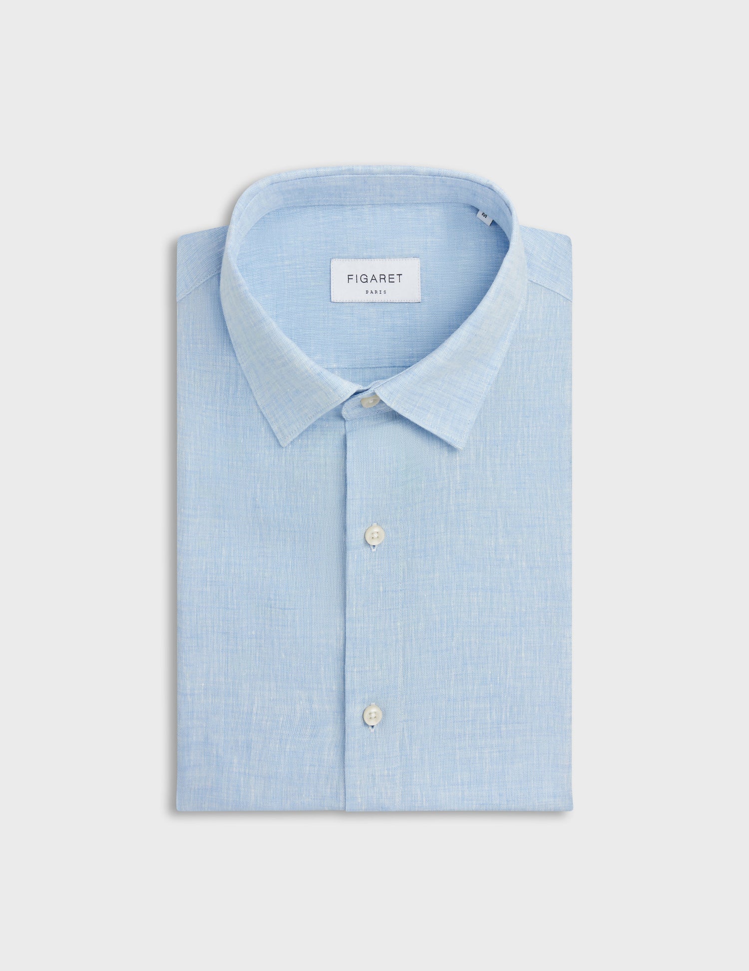 Auguste shirt in light blue linen - Linen - French Collar#4