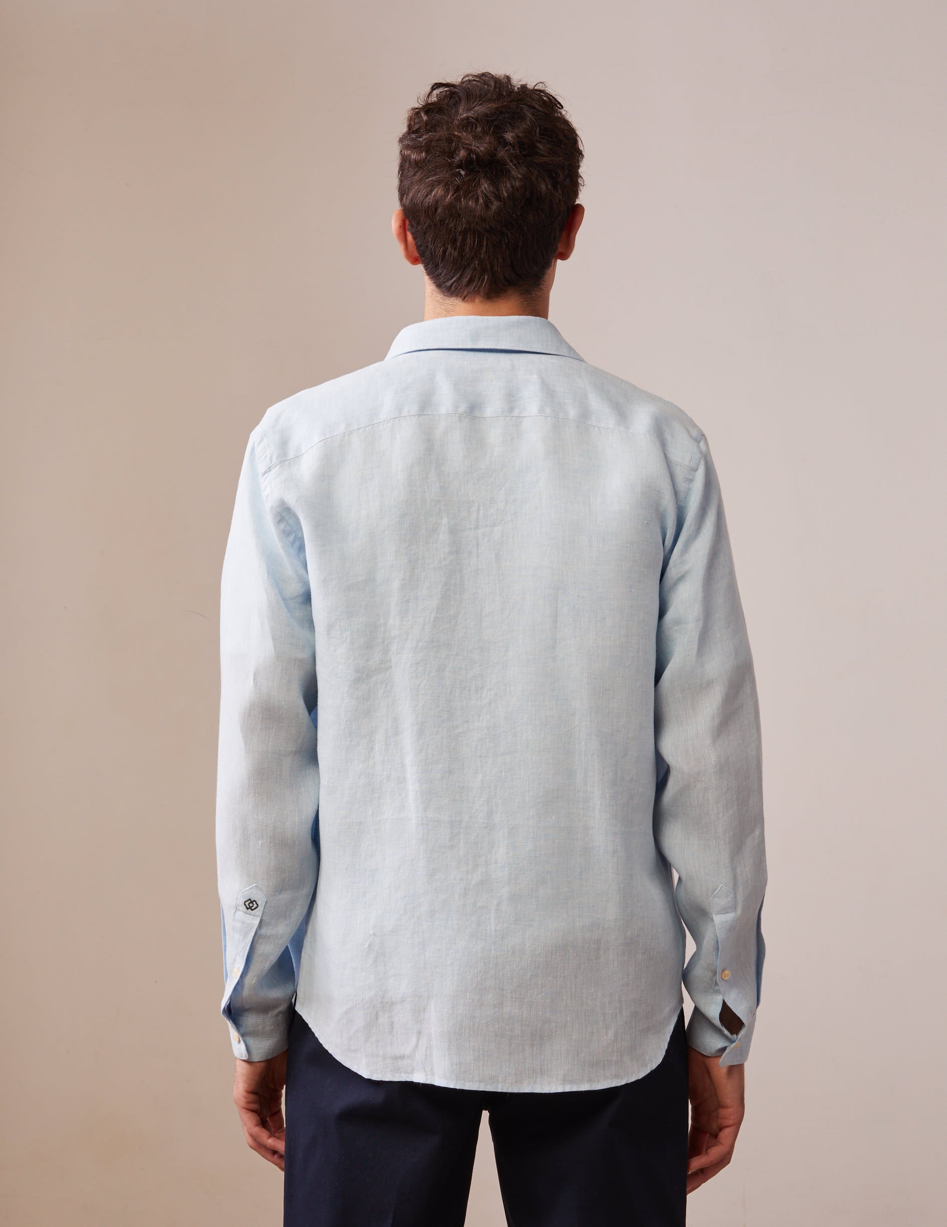 Auguste shirt in light blue linen - Linen - French Collar