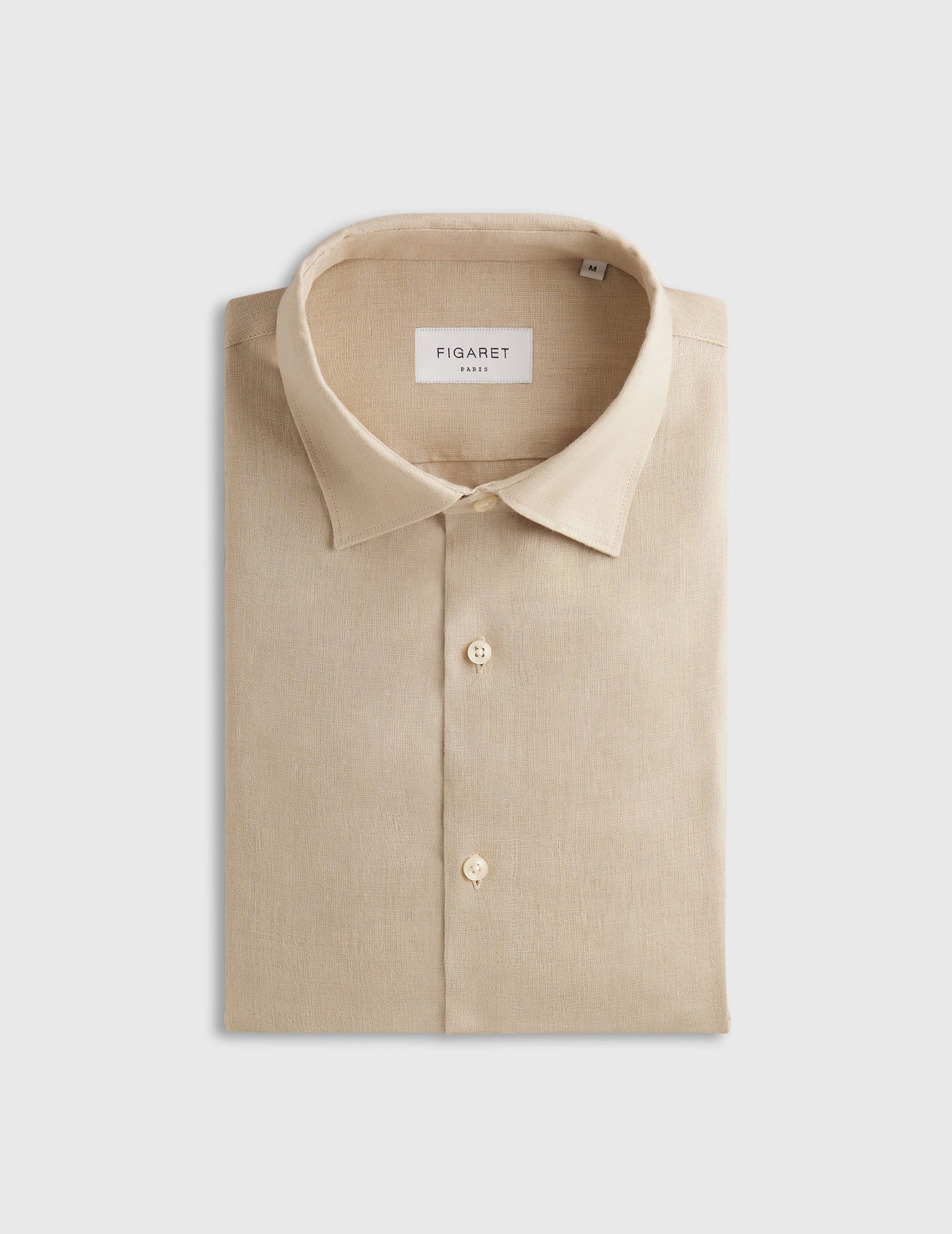 Auguste shirt in beige linen - Linen - French Collar#4