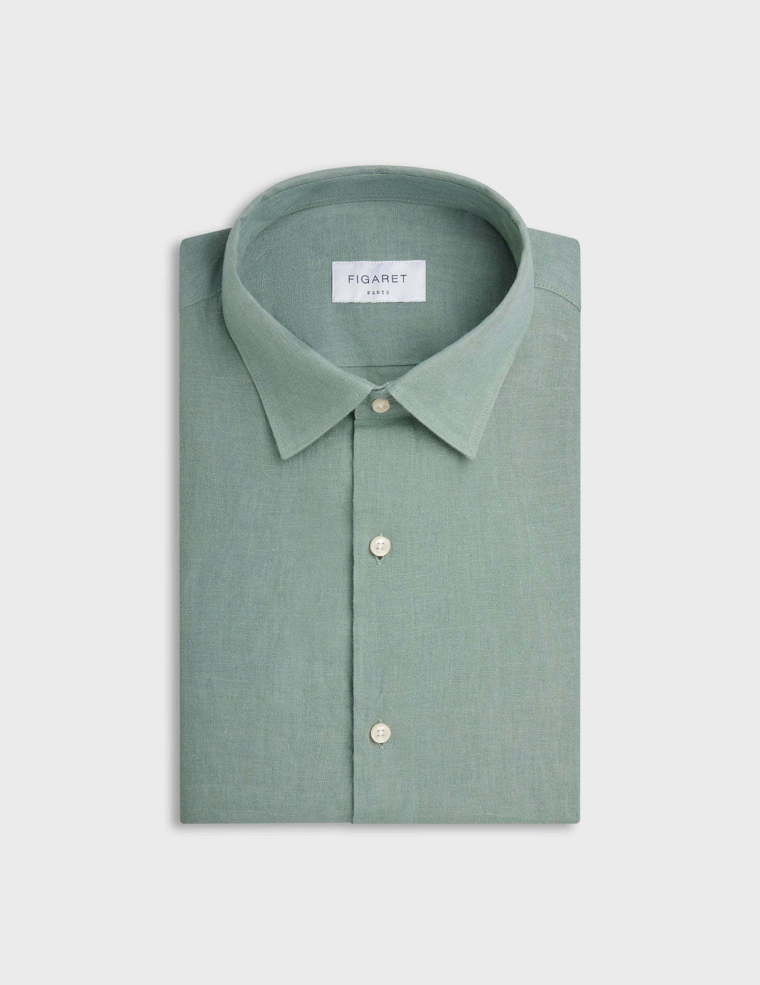 Auguste shirt in sage linen - Linen - French Collar#5