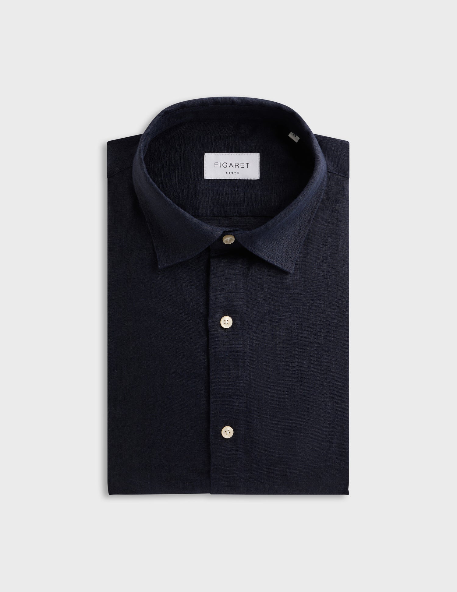 Auguste shirt in navy linen - Linen - French Collar#4