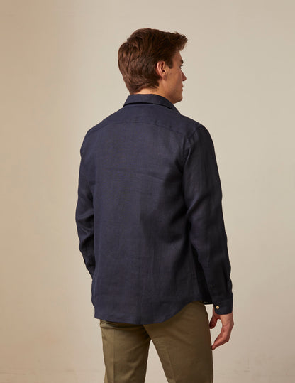 Auguste shirt in navy linen