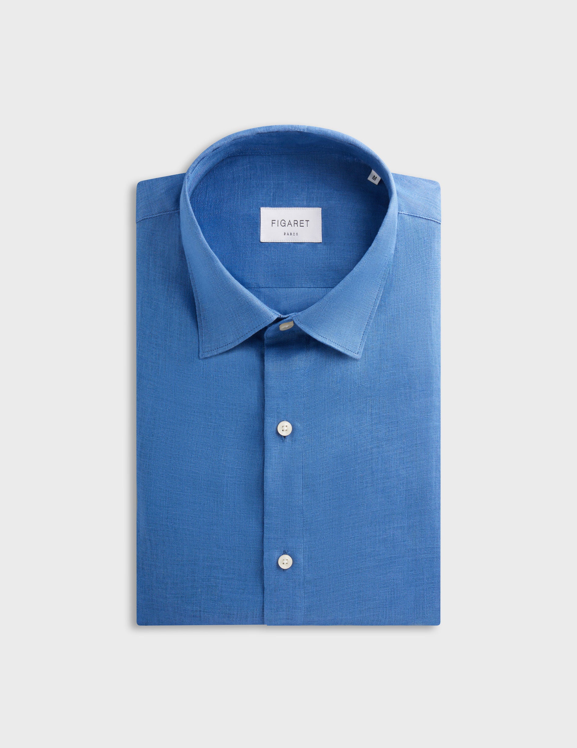 Auguste shirt in blue linen - Linen - French Collar