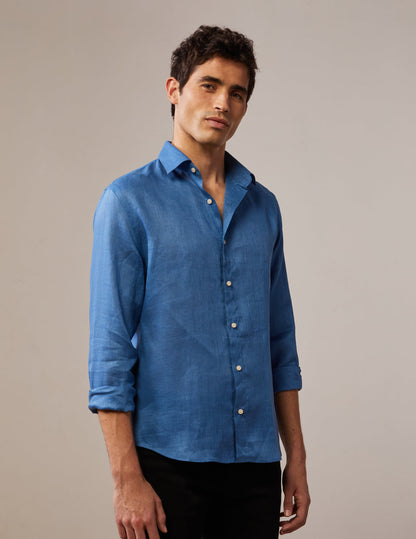 Auguste shirt in blue linen