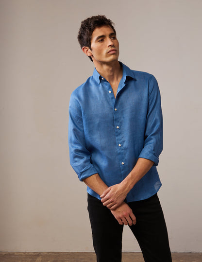 Auguste shirt in blue linen