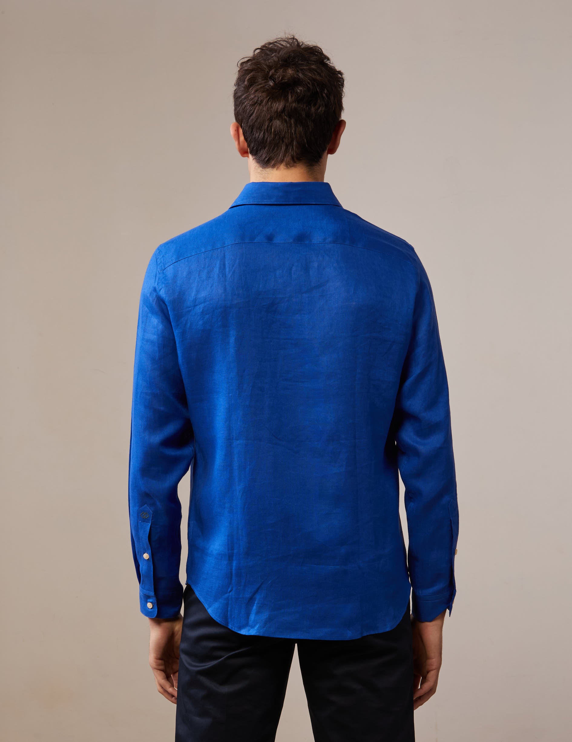 Auguste shirt in blue linen - Linen - French Collar