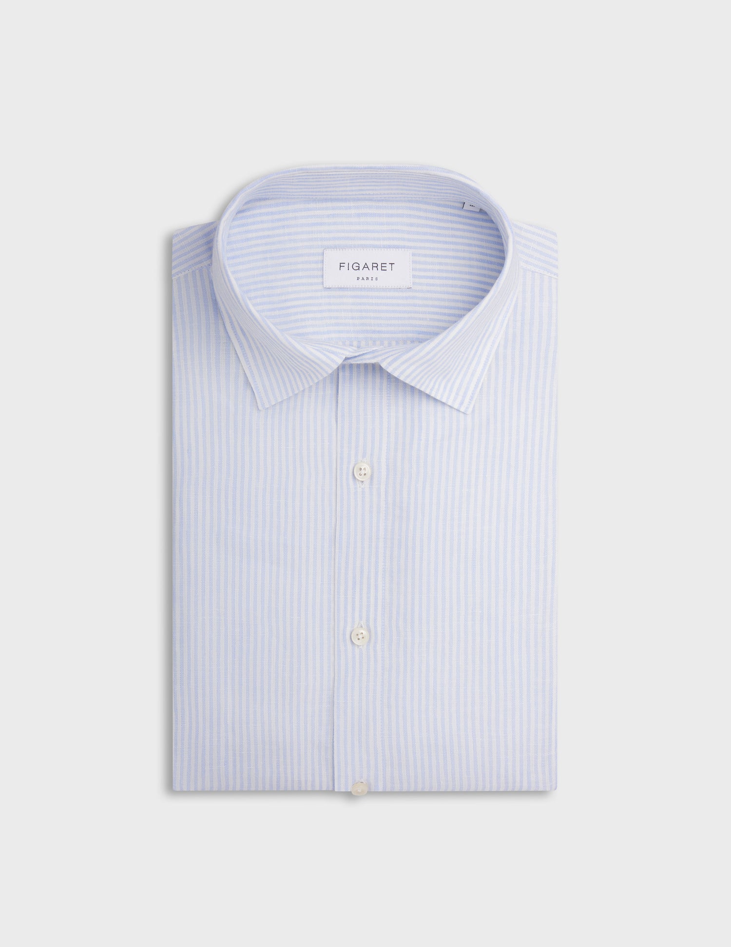  Auguste light blue linen shirt - Linen - French Collar#4