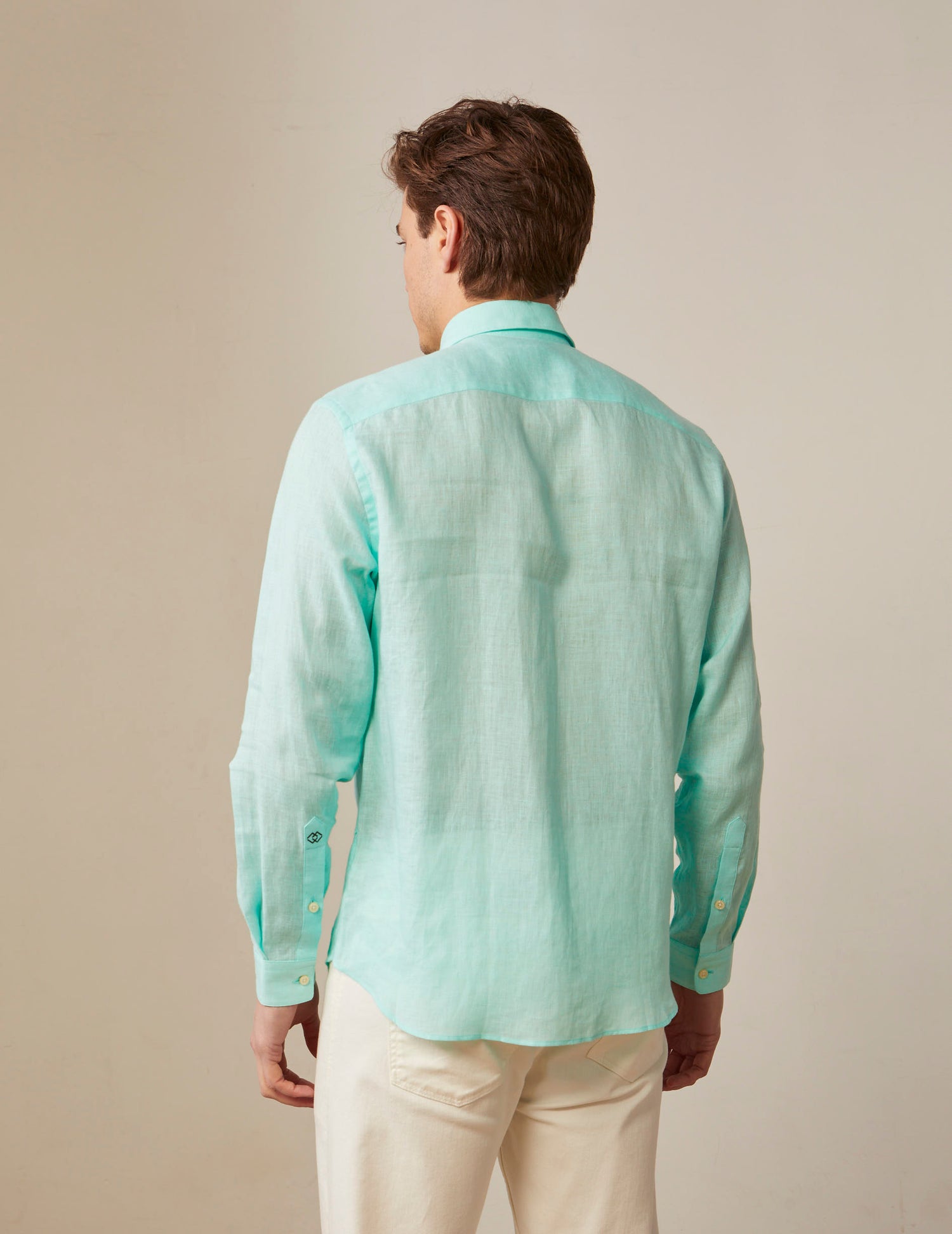 Auguste green linen shirt - Linen - French Collar#2