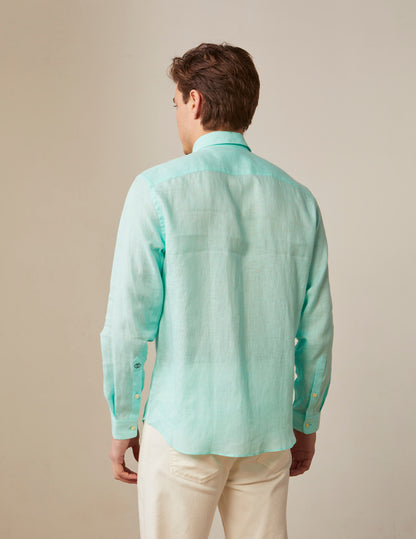 Auguste green linen shirt